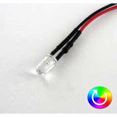 5mm LED mit Anschlusskabel RGB Farbwechsel langsam 5-15 Volt