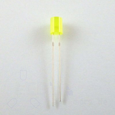 5mm LED Diffus Zylindrisch Gelb 150 mcd 140°