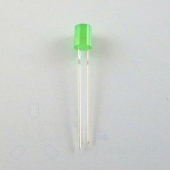 5mm LED Diffus Zylindrisch gelblich Grün 100 mcd 140°