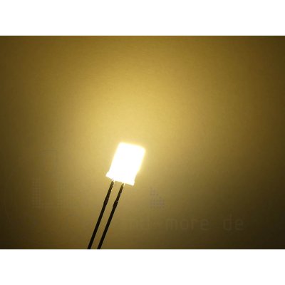 Diffuses 5 x 2 mm Rechteck LED ultrahell Warm Weiß 750mcd 124°