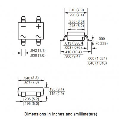 DB107S Brückengleichrichter SMD 1000V 1A von AC nach DC