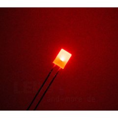 Diffuses 5 x 2 mm Rechteck LED ultrahell Rot 250mcd 124°