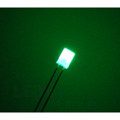 Diffuses 5 x 2 mm Rechteck LED ultrahell Grün 700mcd 124°