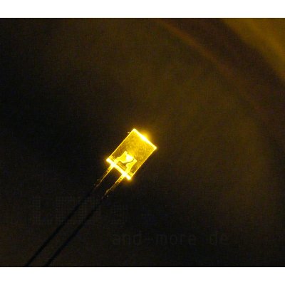 5 x 2 mm Rechteck LED ultrahell Gelb Klar 280mcd 80°