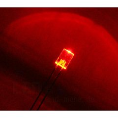 5 x 2 mm Rechteck LED ultrahell Rot Klar 300mcd 80°