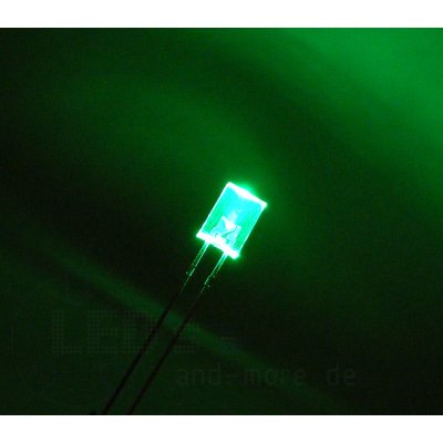 5 x 2 mm Rechteck LED ultrahell Grün Klar 800mcd 80°