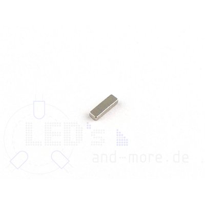 Magnet Quader 5 x 1,5 x 1 mm vernickelt, 140g, N45 Neodym