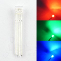 5 x 2 mm Rechteck LED ultrahell RGB Klar 80°...