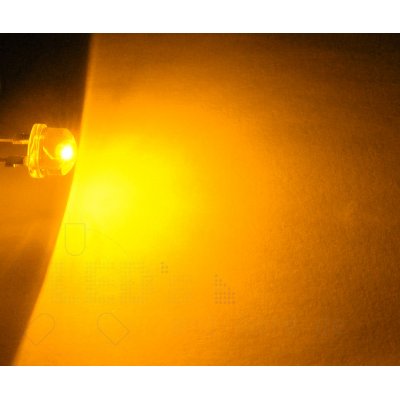 0,5 W Ultrahelles 8mm Flachkopf LED Gelb 20 Lm 140°