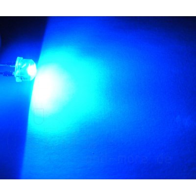 0,5 W Ultrahelles 8mm Flachkopf LED Blau 15 Lm 140°