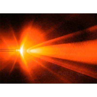 klares Ultrahelles 3mm LED Orange 3000 mcd 20°