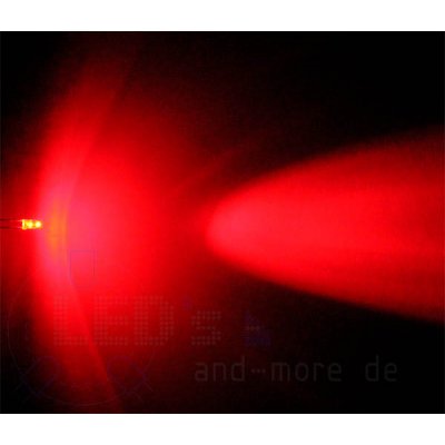 klares Ultrahelles 3mm LED Rot 3000 mcd 30°