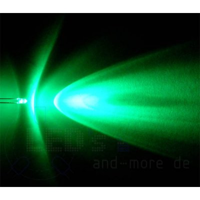 klares Ultrahelles 3mm LED Grün 8000 mcd 30°