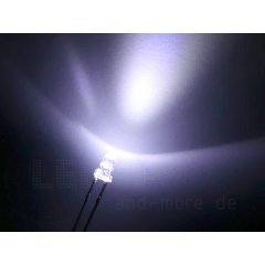 3mm Blink LED Weiß 10000mcd 30° selbstblinkend 1,8-2,3Hz