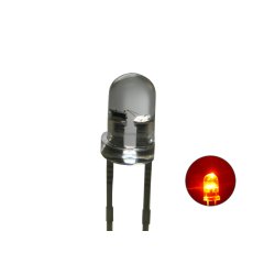 3mm Flacker LED Orange Kerzenlicht 3500mcd 30°