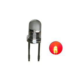 3mm Flacker LED Rot Kerzenlicht 5800mcd 30°
