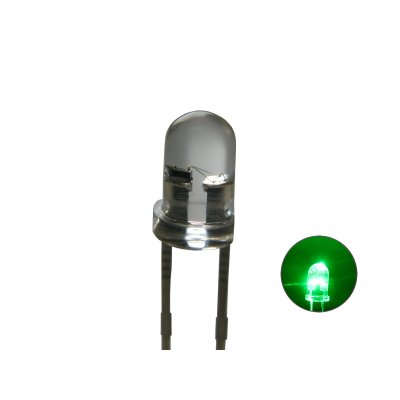 3mm Flacker LED Grün Kerzenlicht 14400mcd 30°