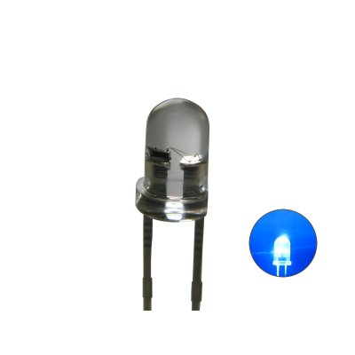 3mm Flacker LED Blau Kerzenlicht 2500mcd 30°