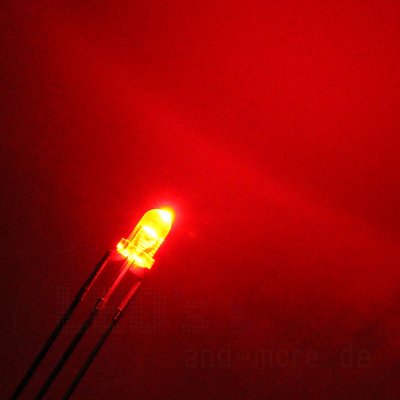 3mm LED klar DUO Gelb Rot gemeins. Pluspol Anode