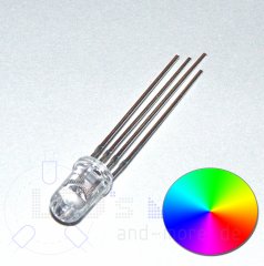 RGB Multicolor LED 5mm 40° Fullcolor gemeins. Minuspol Klar