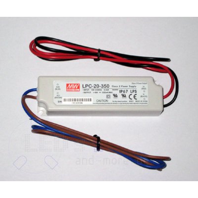 Meanwell Netzteil 230V / 9-48V 350mA 16W IP67 Waterp. LPC-20-350