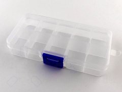 Sortierbox Kunststoff Box klein transparent 10 Fächer variabel