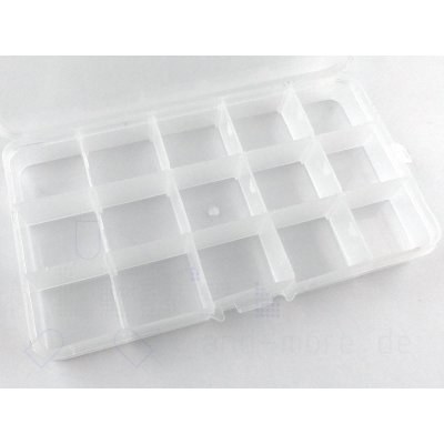 Sortierbox Kunststoff Box klein transparent 15 Fächer variabel