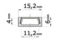 Lampen nach Maß 50-100cm Alu Profil Flach 6x15 mm für LED-Bänder