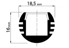 Lampen nach Maß 50-100cm Alu Profil Rund 18,5x16mm f. LED-Bänder