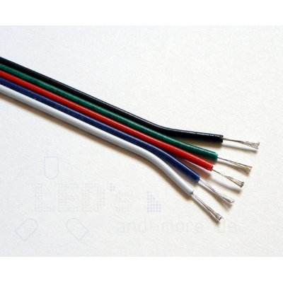 RGBW Kabel 5 x 0,5 mm² 100cm Flachbandkabel