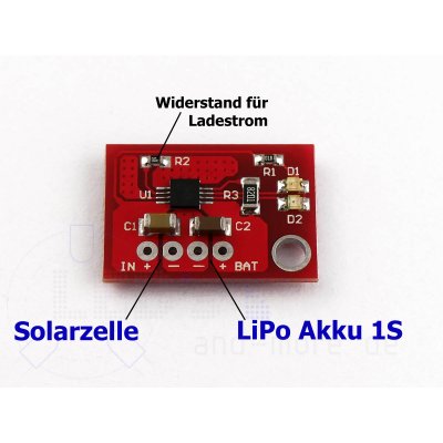 Solar Lader Regler 35 - 1000mA für 1S LiPo Akku 3,7V